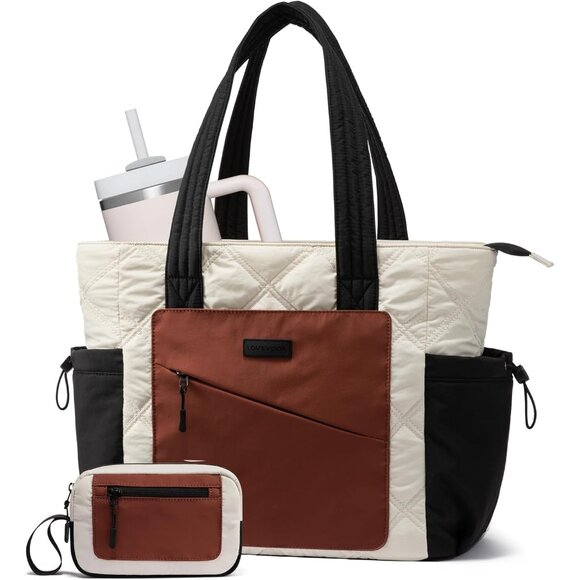 Jewelry - Tote Bag for Women, puffer tote bag for Work Travel Nurse, Lightweight quilted B